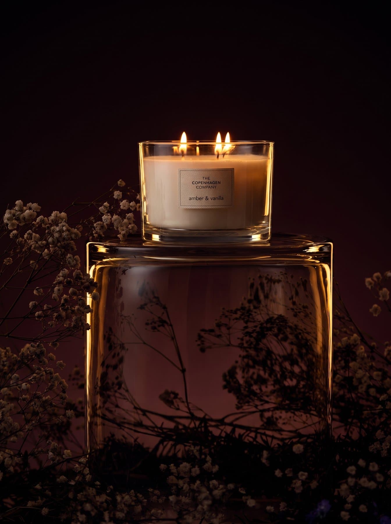 A Signature candle among gypsophila
