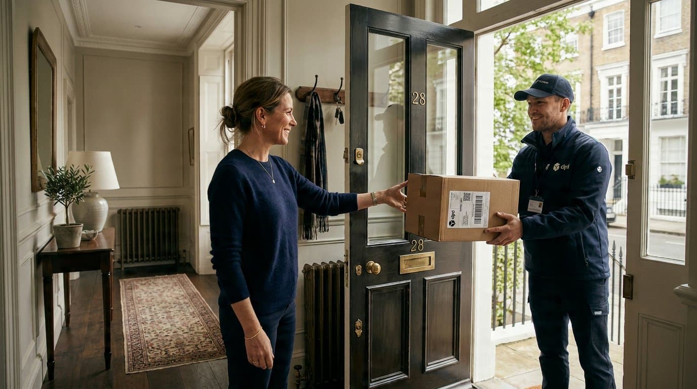 A parcel handed over at the door