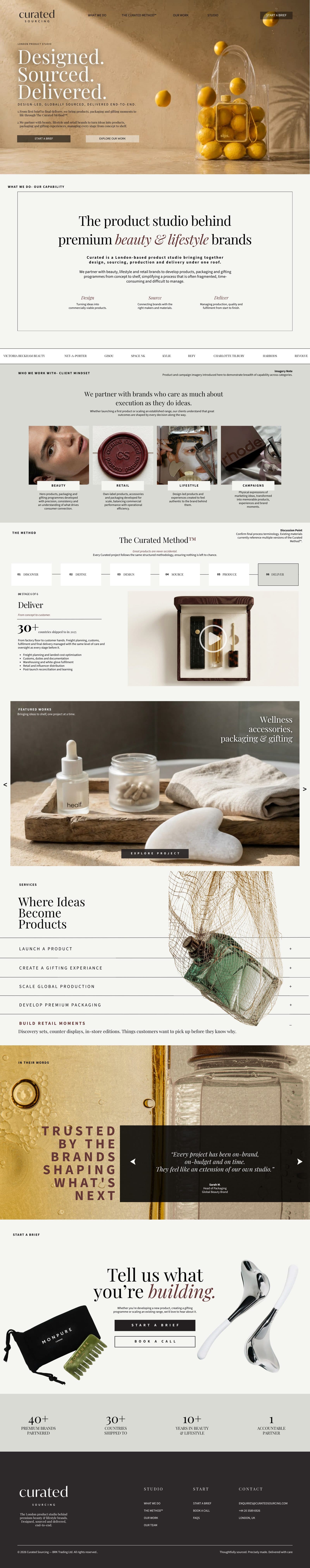 The redesigned Creative Sourcing homepage, top to bottom