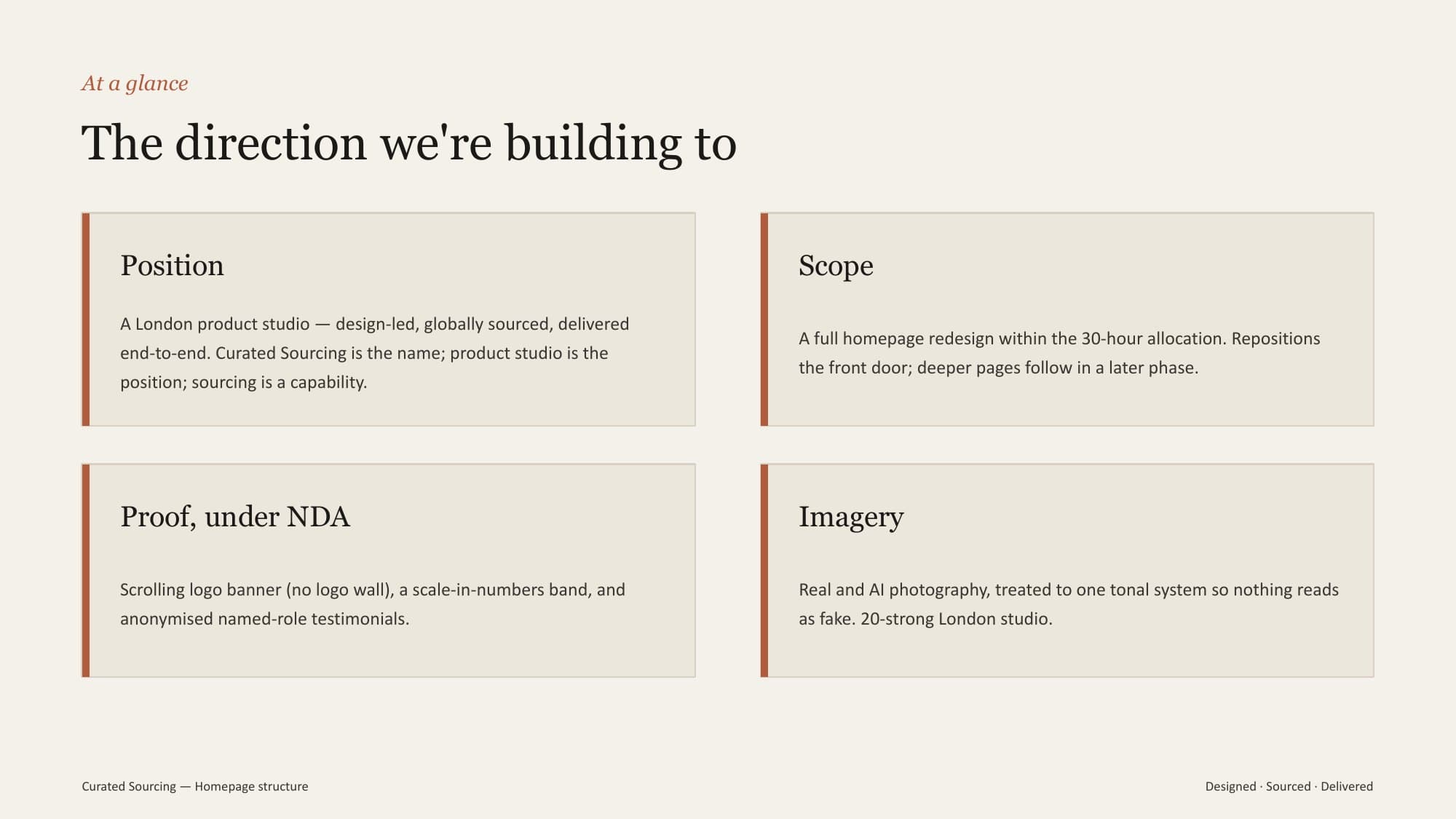 The homepage structure walkthrough: The direction the homepage is building to