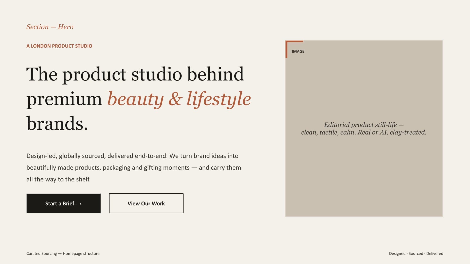 The homepage structure walkthrough: The hero section