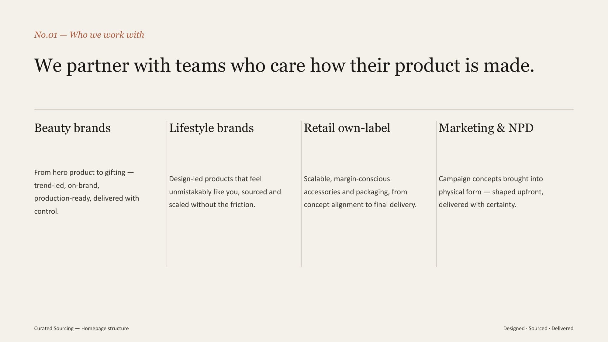 The homepage structure walkthrough: Who the studio works with