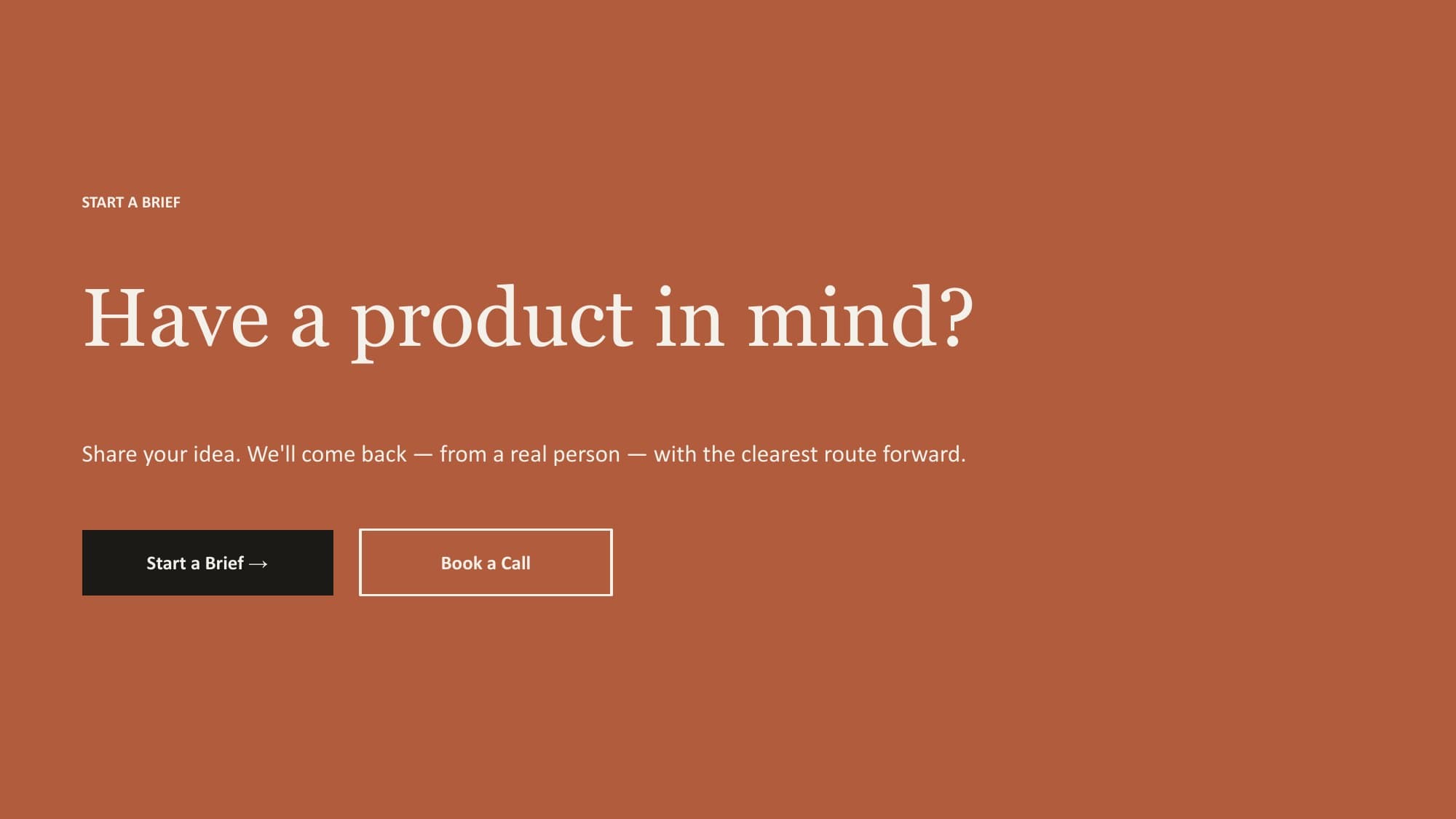 The homepage structure walkthrough: The closing call, have a product in mind