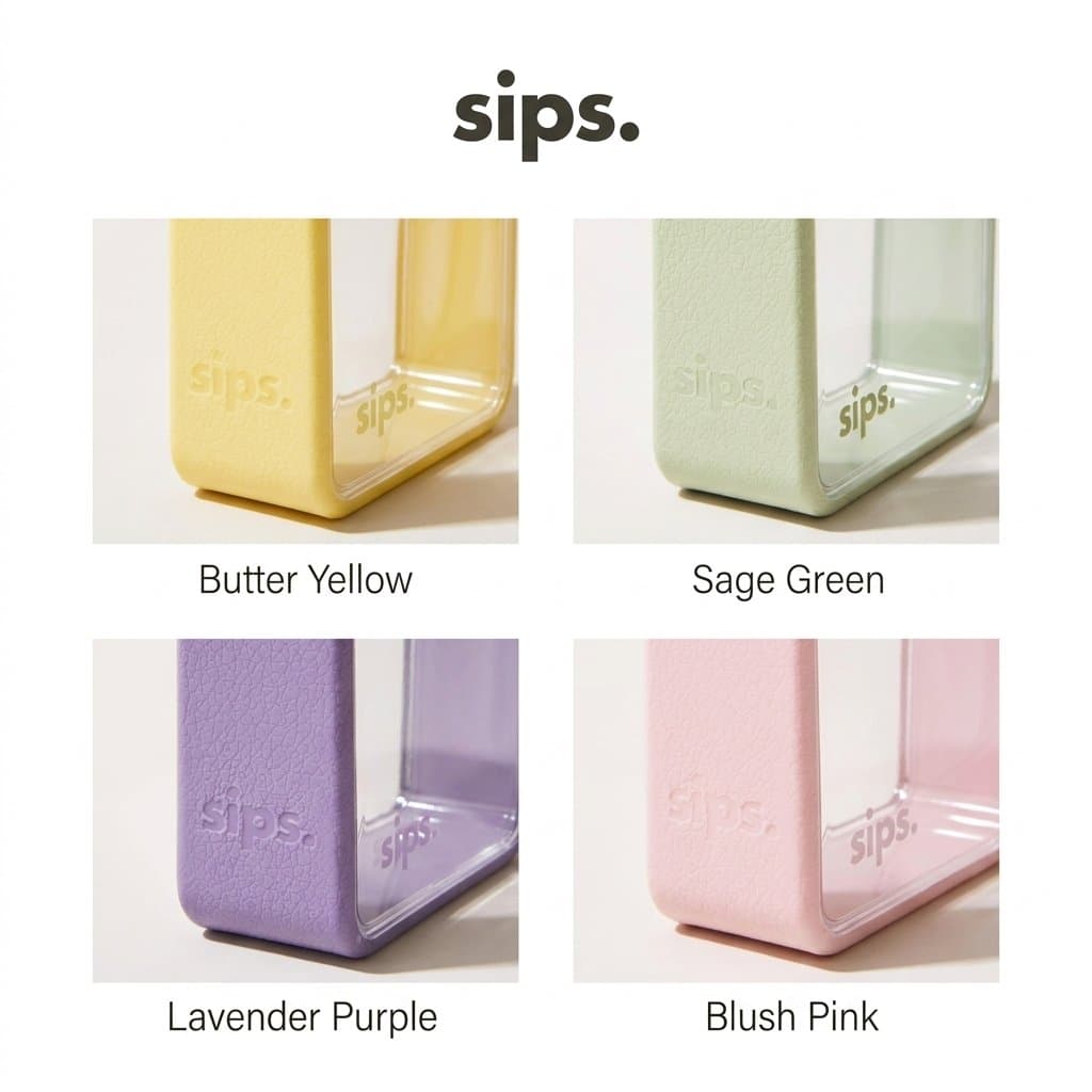 The bottle's silhouette in four colours
